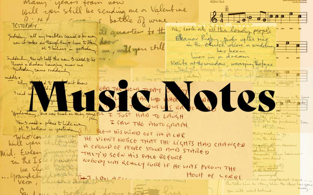 music notes beatles, neil young, tom petty